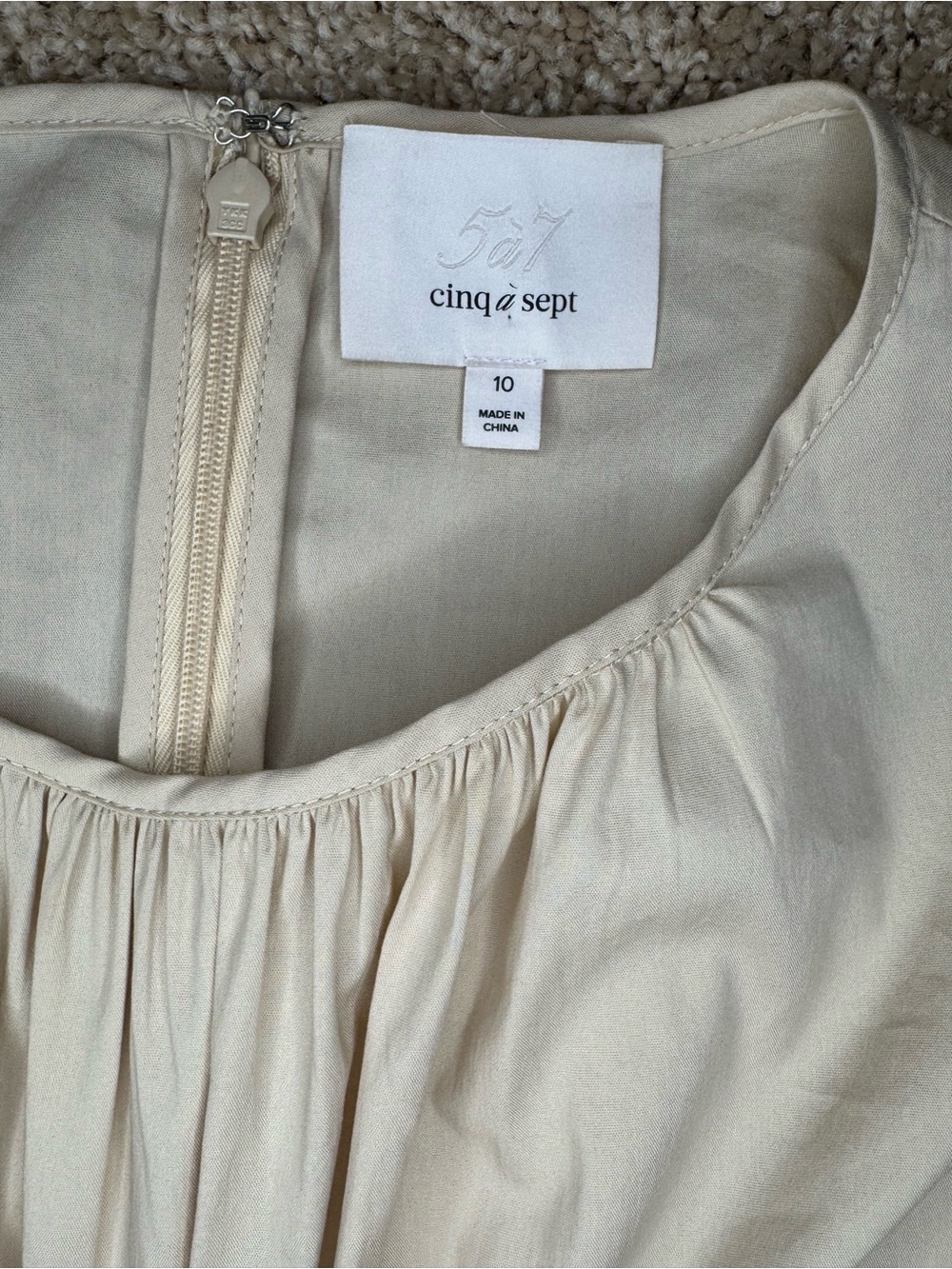 Cinq a Sept Women's Sirrina Puff Sleeve Cotton Blend Minidress Size 10 Blush - Picture 8 of 8